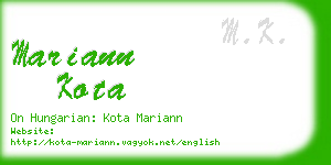 mariann kota business card